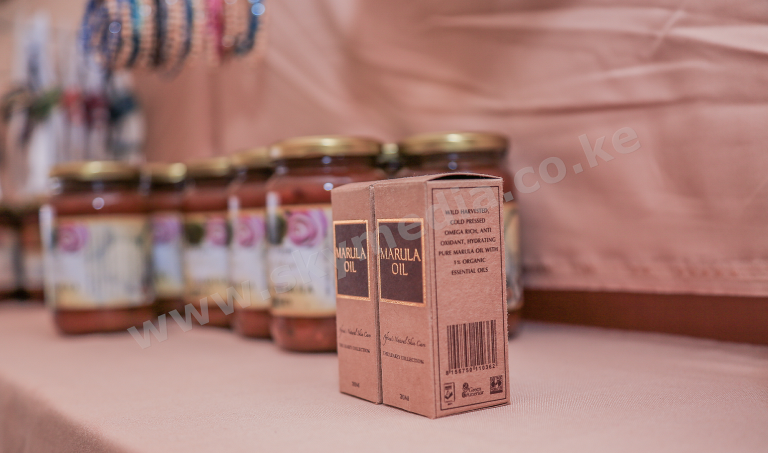 Close-up of Marula Oil product packaging